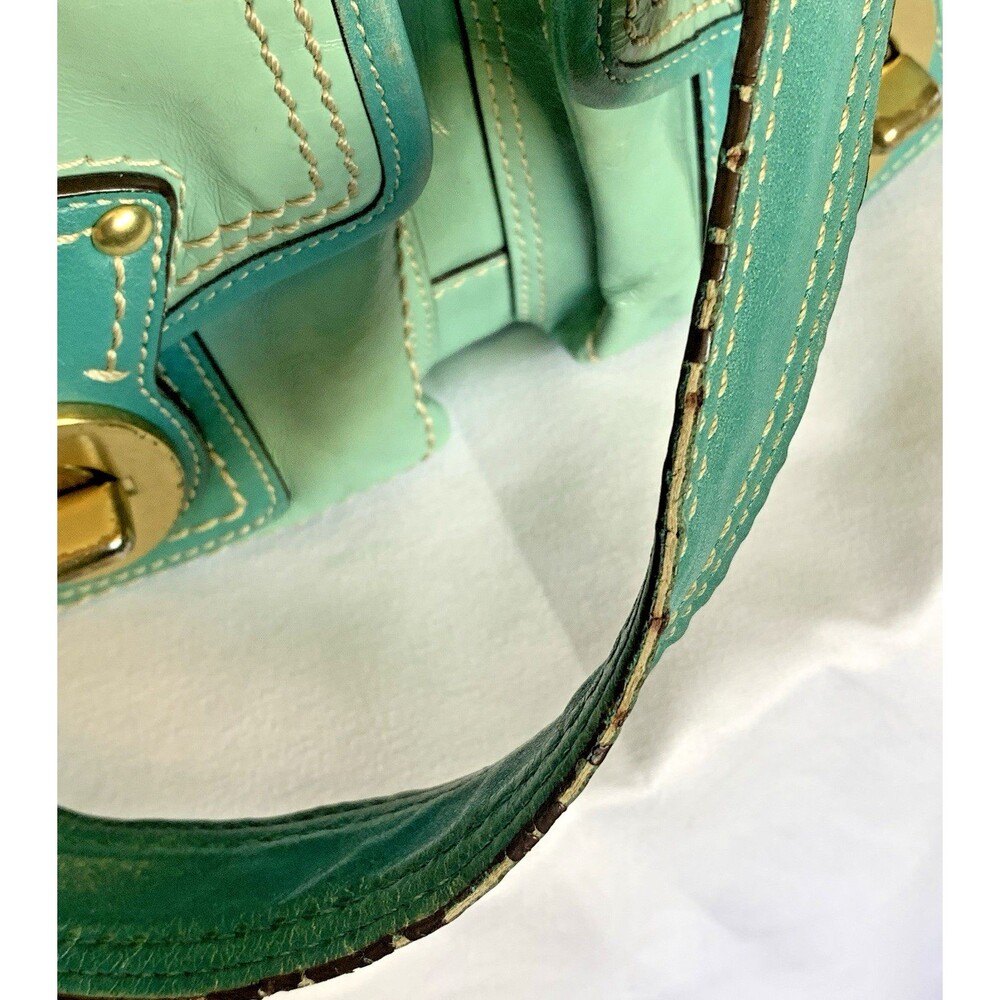 Coach Legacy 65th Anniversary Double Turnlock Satchel Teal Blue F13371 AS IS - Picture 13 of 16